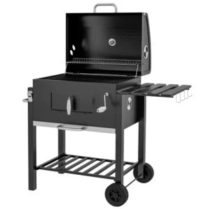 Kolgrill Rökare BBQ Rökare, 1 Hylla, 1 Handdukshållare, 2 Grillgaller, 113 Cm X 65 Cm X 108 Cm, Svart 1