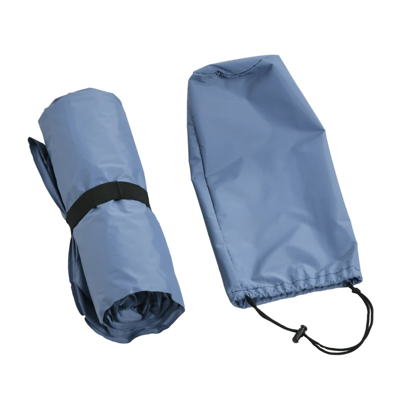 Luftmadrass, Campingmatta, Vattenavvisande, Mogen, Med Fotpump, Nylon, 200L X 60W X 10H Cm, Blå 8