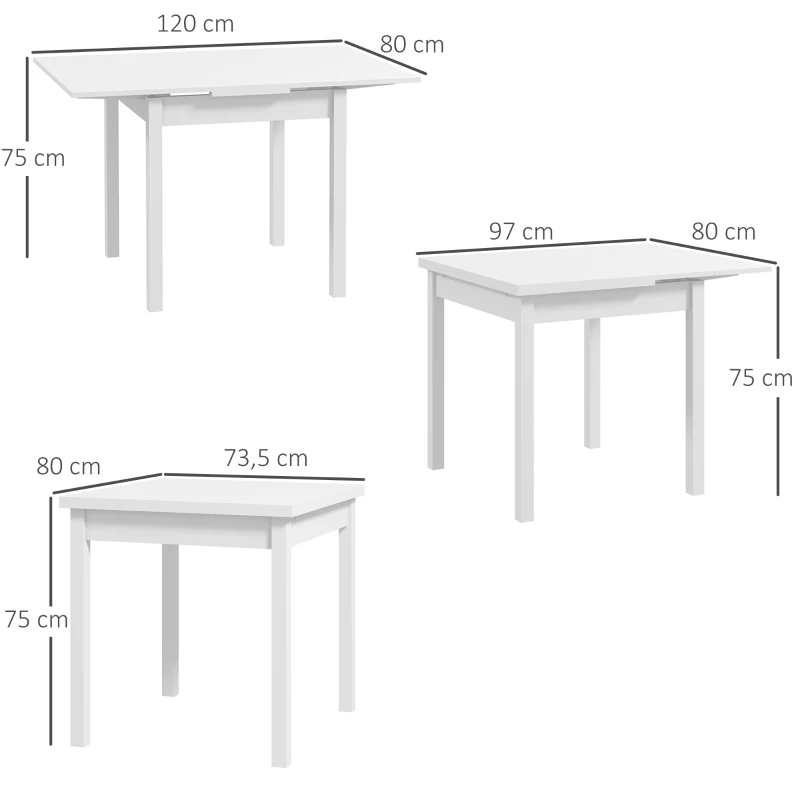 Matbord Köksbord Fällbart Bord, Utdragbart, Modern Design, 120 Cm X 80 Cm X 75 Cm, Naturligt 3