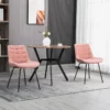 Set Med 2 Matsalsstolar, Accentstolar, Köksstolar, Retrodesign, Sammetslook, 50 Cm X 61 Cm X 79 Cm, Rosa 2