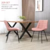 Set Med 2 Matsalsstolar, Accentstolar, Köksstolar, Retrodesign, Sammetslook, 50 Cm X 61 Cm X 79 Cm, Rosa 4