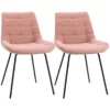 Set Med 2 Matsalsstolar, Accentstolar, Köksstolar, Retrodesign, Sammetslook, 50 Cm X 61 Cm X 79 Cm, Rosa 10