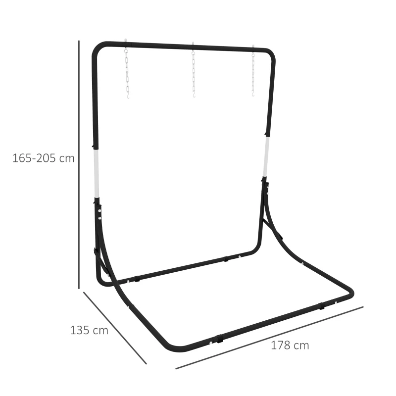 Stativ För Hängstol Hängande Stolshållare, 135 Cm X 178 Cm X 205 Cm, Svart 3