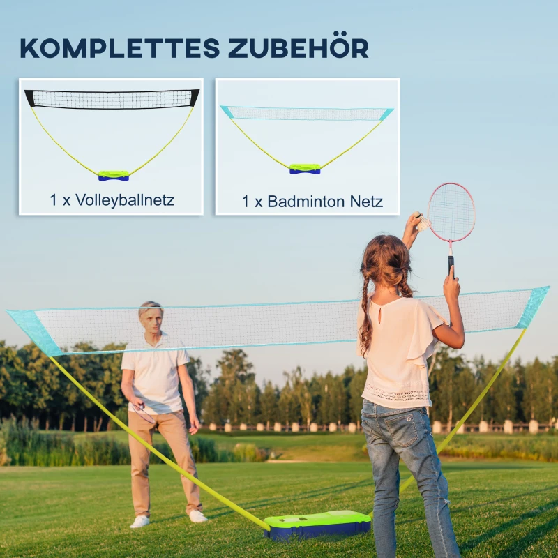 Badmintonnätset Volleybollnätset 3 Delar Set 400cm X 22,4cm X 155cm Svart + Blå + Grön 6