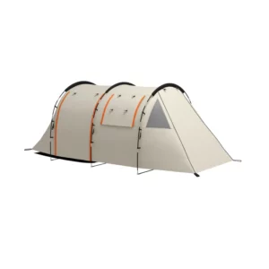 Campingtält För 4-5 Personer, Mörkbara Fönster, Vattentät, 180H X 460L X 230W Cm, Khaki/orange 1