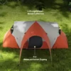 Campingtält För 5-6 Personer, Familjetält, Vattentätt, Med Markis, 550L X 300W X 198Hcm, Orange 6