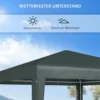 Gazebo 2,7x2,7m, Snabbmontering Med Klicksystem, Rostfri Ram, Mörkgrön 4