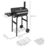 Kolgrill Rökare BBQ Grill, 1 Hylla, Inkl. Termometer, 83 X 46,5 X 115 Cm, Svart 3