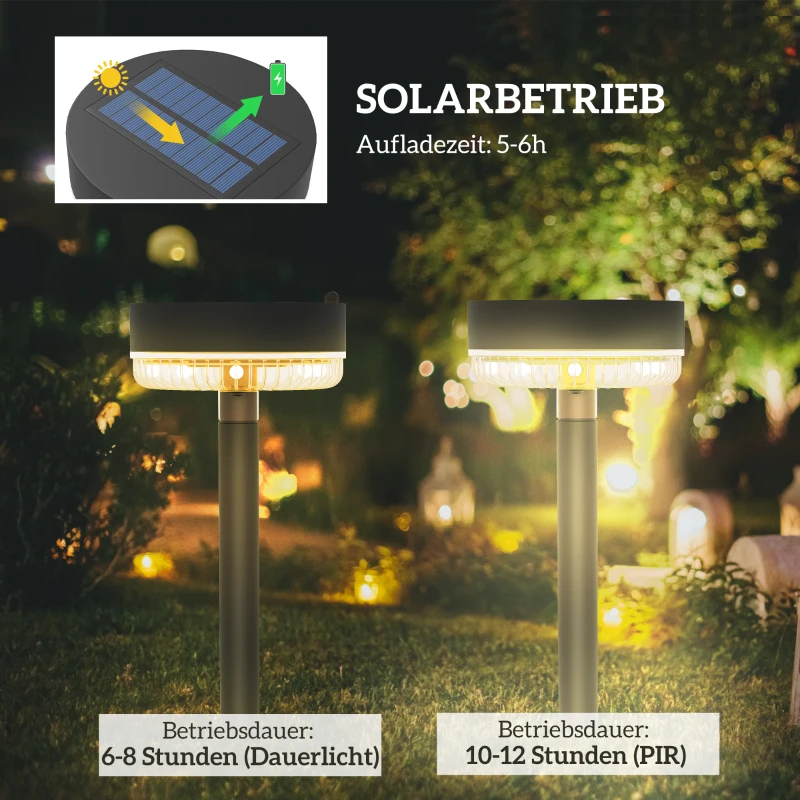 Solar Trädgårdslampor, Vattentät, Varmvit LED, 10-12h Drifttid, Svart 4