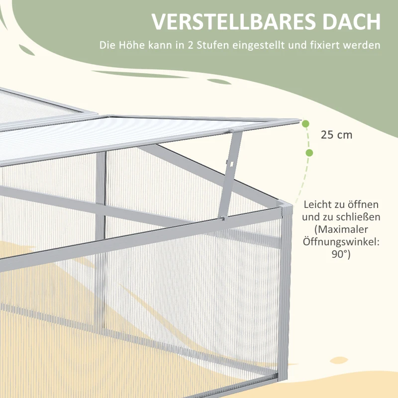 Växthus, Takfönster, Transparent Hölje, Aluminiumram, 100x100x48cm 4