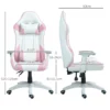 Gaming Stol, Racing Design, Tiltbar, Justerbar I Höjdled, Konstläder, 67W X 60D X 120-128H Cm, Rosa/vit 3