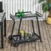 Grillvagn BBQ-vagn Serveringsvagn, 1 Hylla, PE-rotting, 79 Cm X 52 Cm X 82 Cm, Grå 2