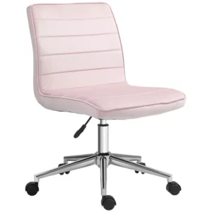 Kontorsstol Kontorsstol Skrivbordsstol, Justerbar I Höjdled, Sammetslook, 51 Cm X 64 Cm X 78-88 Cm, Rosa 1