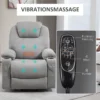 Massagestol Ståhjälp Seniorstol, 8 Vibrationspunkter, 2 Sidfickor, Dryckeshållare, 90 X 101 X 107 Cm, Grå 6